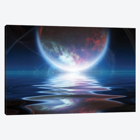 Exosolar Planet Rise Over Quiet Waters Canvas Print #RLF252} by Bruce Rolff Canvas Art Print