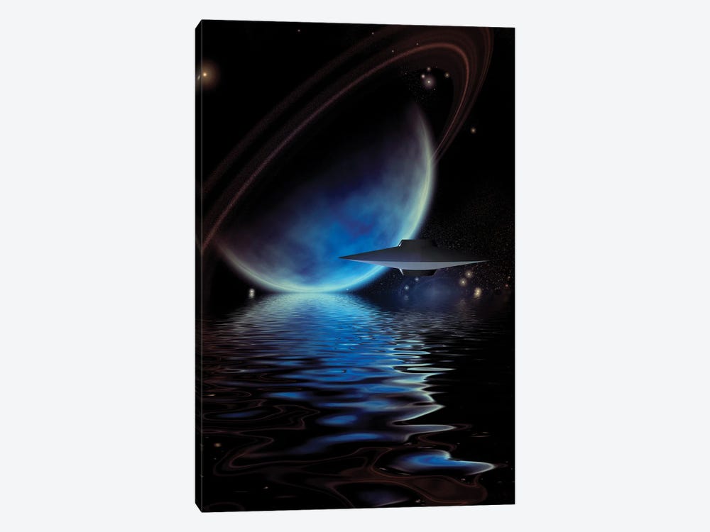 Alien Ufo'S Over An Exoplanet Sea 1-piece Art Print