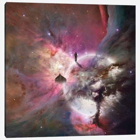 Deep Space Background With Human Being 3D Rendering Canvas Print #RLF276} by Bruce Rolff Canvas Wall Art
