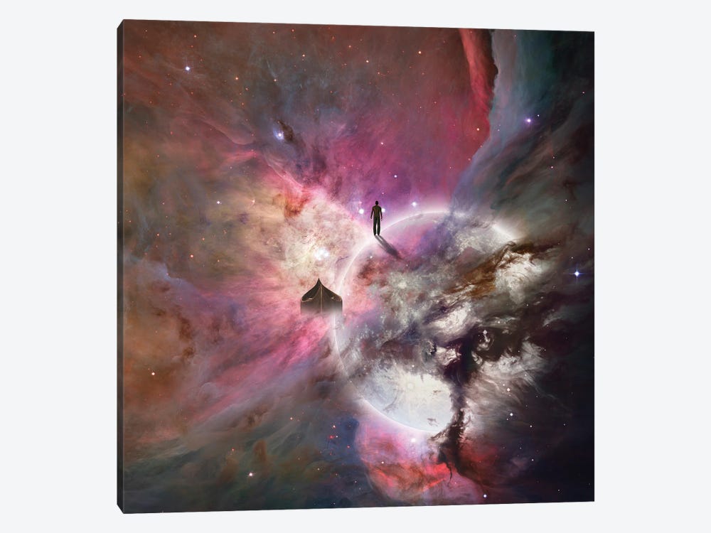 Deep Space Background With Human Being 3D Rendering by Bruce Rolff 1-piece Canvas Art Print