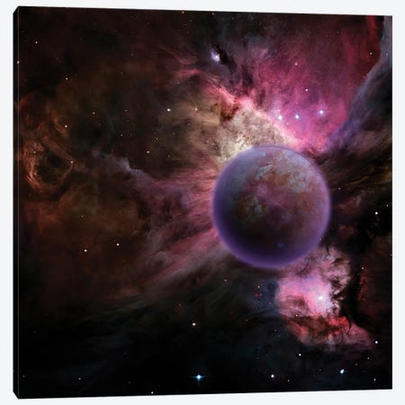 Mysterious Planet, Purple Nebula Canvas Print #RLF288} by Bruce Rolff Canvas Art