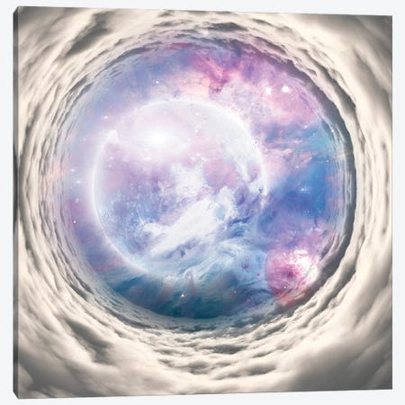 Cloud Tunnel With Full Moon Canvas Print #RLF294} by Bruce Rolff Canvas Wall Art