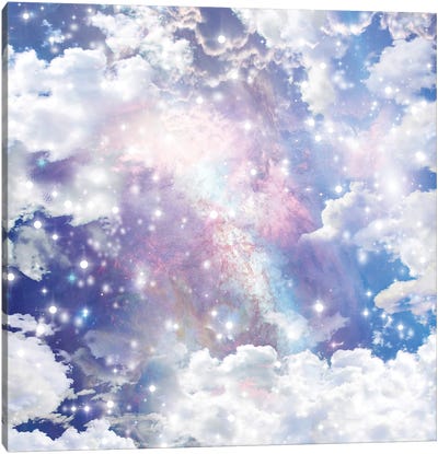 Bright Galaxy Visible Through The Clouds Canvas Art Print