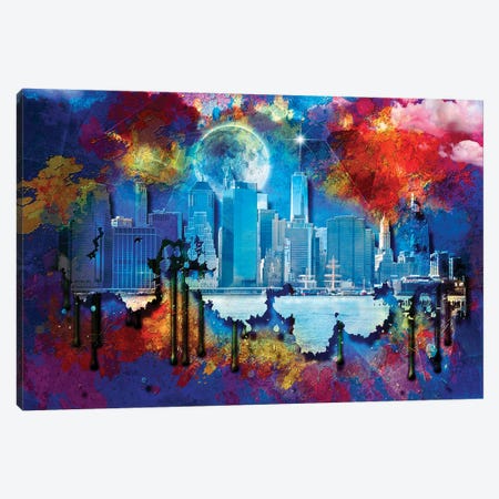New York Skyline Modern Art Background Canvas Print #RLF302} by Bruce Rolff Canvas Print
