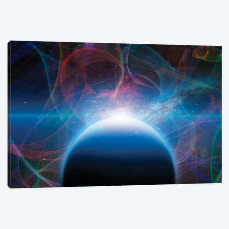 3D Rendering Of Planet With Nebulos Filaments Canvas Print #RLF311} by Bruce Rolff Canvas Wall Art