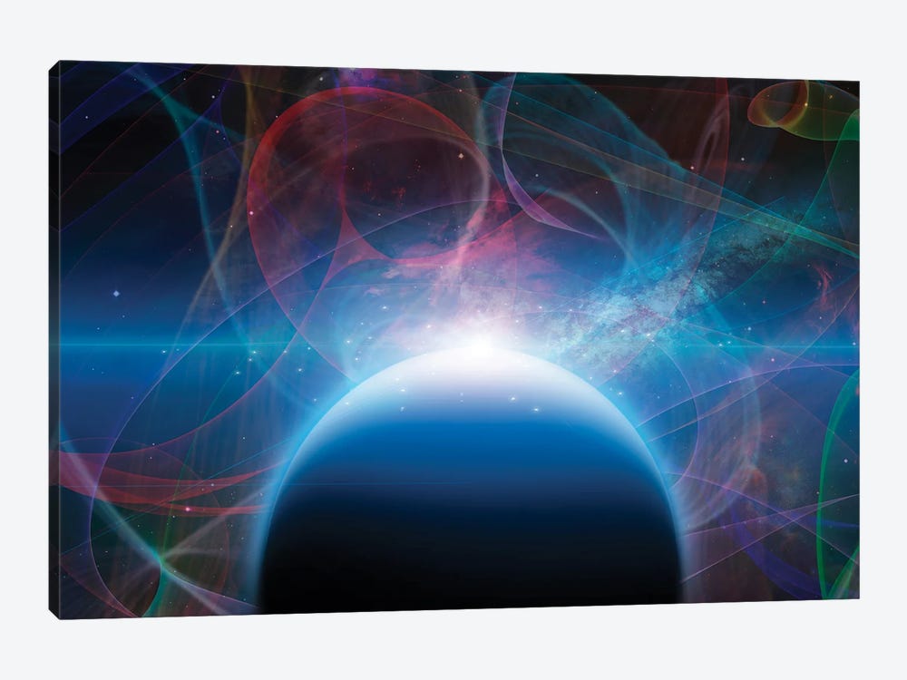 3D Rendering Of Planet With Nebulos Filaments by Bruce Rolff 1-piece Canvas Art Print