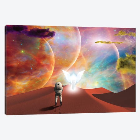 Astronaut Meeting With The Angel On A Space Journey Canvas Print #RLF315} by Bruce Rolff Canvas Art Print