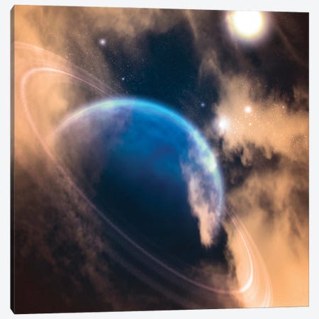 3D Rendering Of An Exoplanet In Vivid Space Canvas Print #RLF324} by Bruce Rolff Canvas Wall Art
