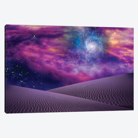 Sands Of Erudin With Galaxy In Deep Purple Sky Canvas Print #RLF329} by Bruce Rolff Canvas Art Print