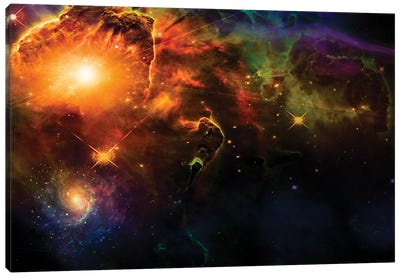 Bright Stars And Nebulae In Vivid Space Canvas Art Print