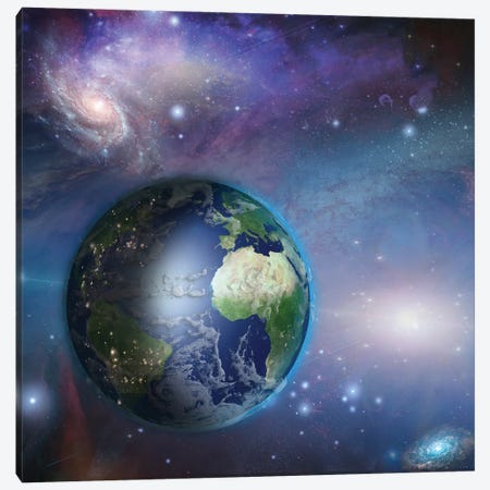 Earth Day And Night In Space Canvas Print #RLF62} by Bruce Rolff Canvas Art Print