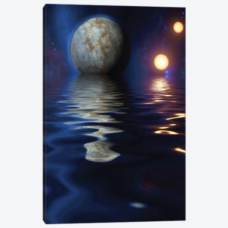 Exosolar Planets Rise Over Quiet Waters Canvas Print #RLF75} by Bruce Rolff Canvas Print