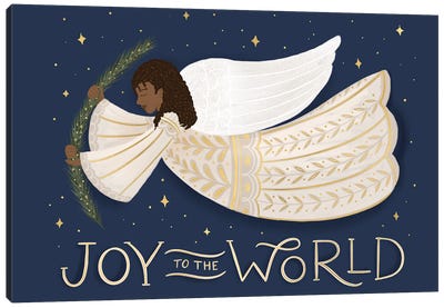 Joy to the World Canvas Art Print - Christmas Angel Art