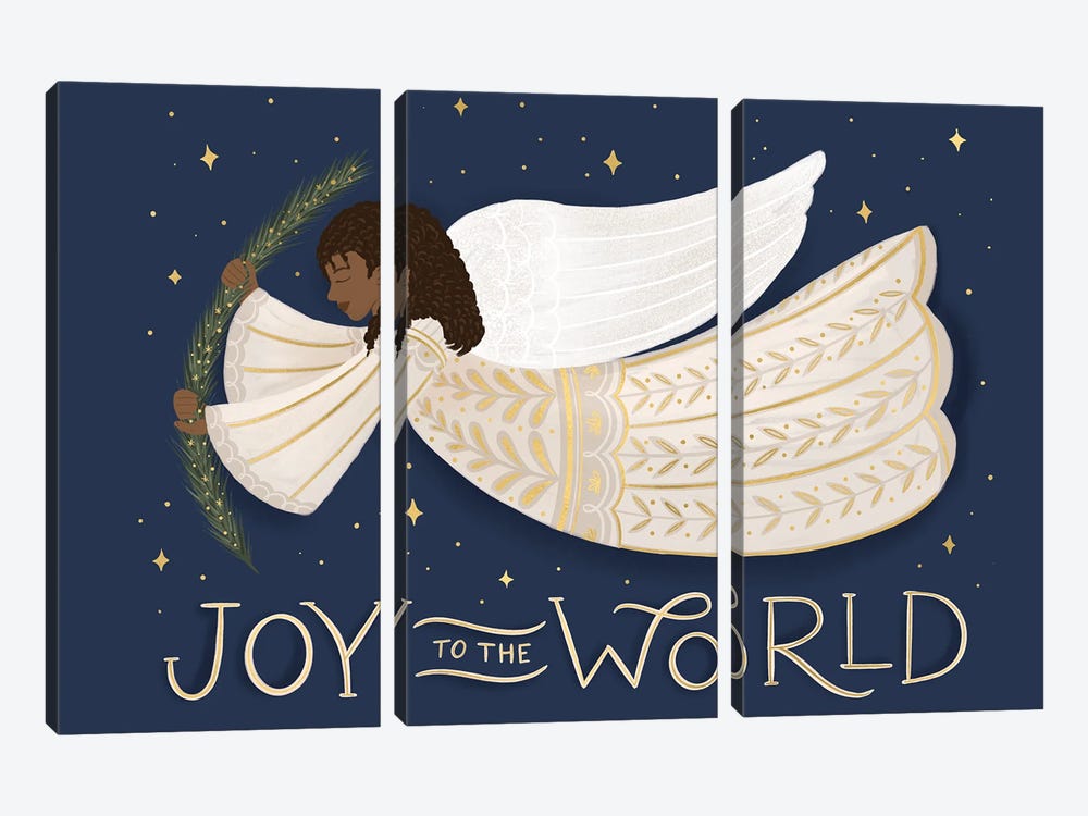 Joy to the World by Richelle Lynn Garn 3-piece Canvas Print