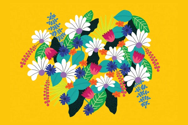 Floral Arrangements On Gold