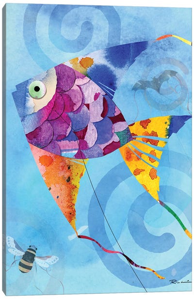 Fish Canvas Art Print - Turquoise Art