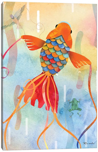 Goldfish Canvas Art Print - Frog Art