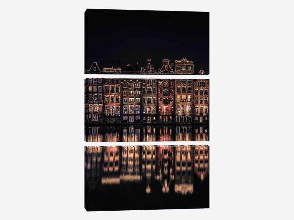 Amsterdam By Night by Robin Scholte 3-piece Canvas Print