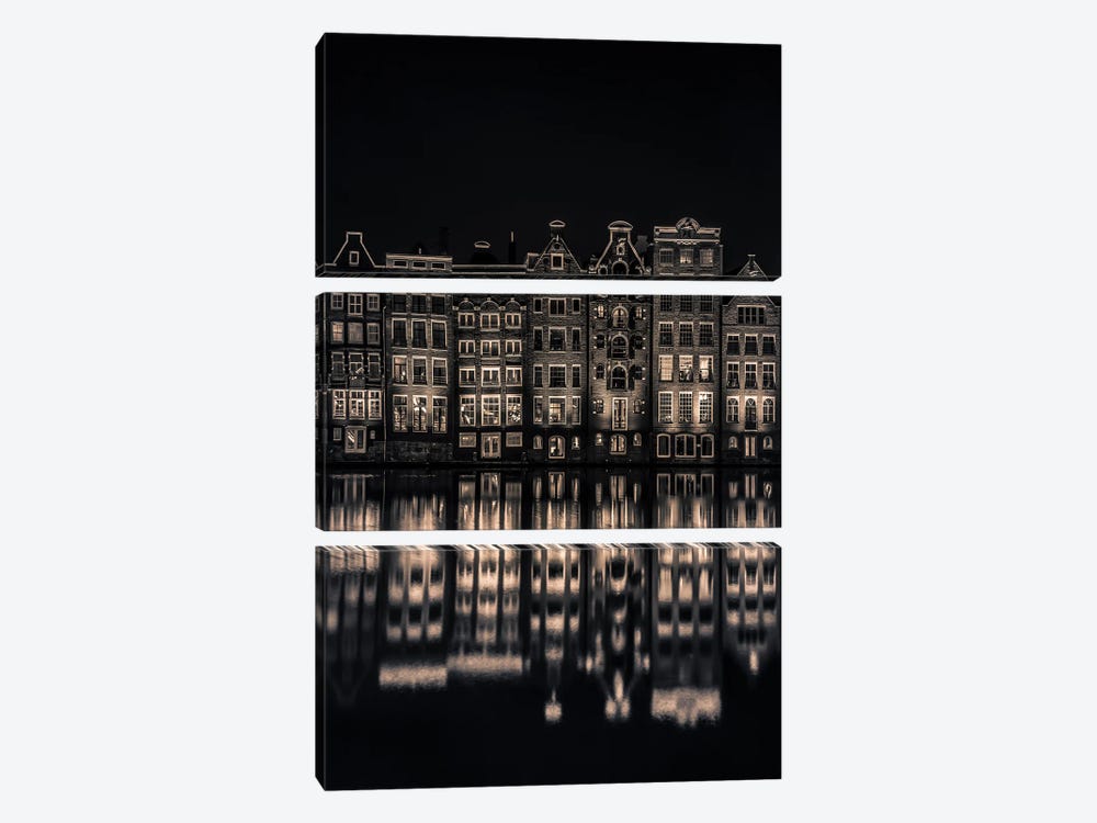 Amsterdam By Night (Black And White) by Robin Scholte 3-piece Canvas Artwork
