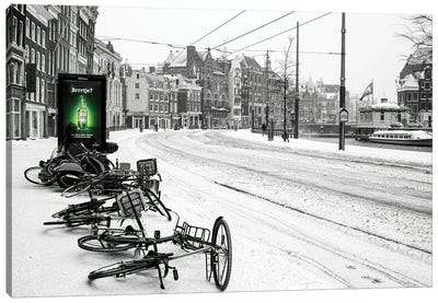 Winter In Amsterdam Canvas Art Print - Netherlands Art