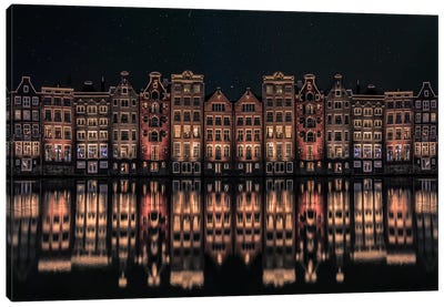 Amsterdam Mirrored Canvas Art Print - Amsterdam Skylines