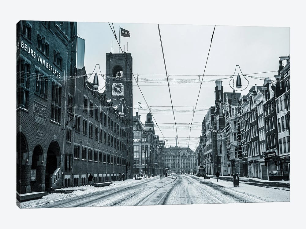 Cold Amsterdam (Damrak) by Robin Scholte 1-piece Art Print