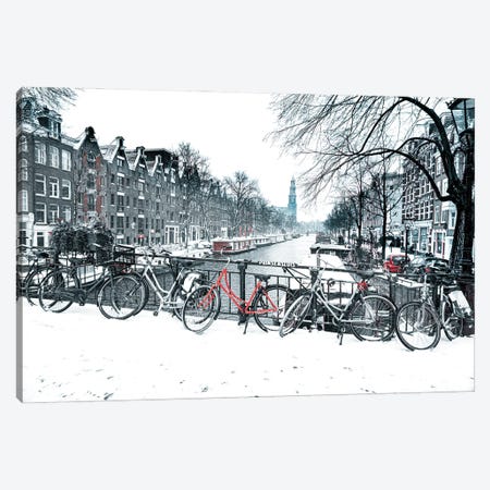 Winter In Amsterdam (Westerkerk) Canvas Print #RLT97} by Robin Scholte Art Print