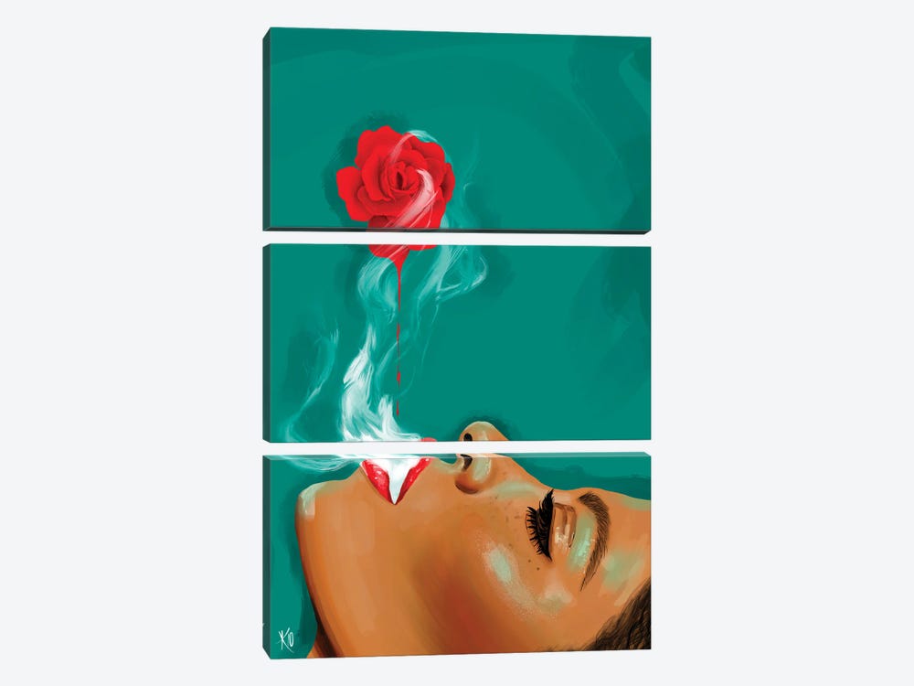 Rosey Daze by Roll Up and Paint 3-piece Canvas Artwork