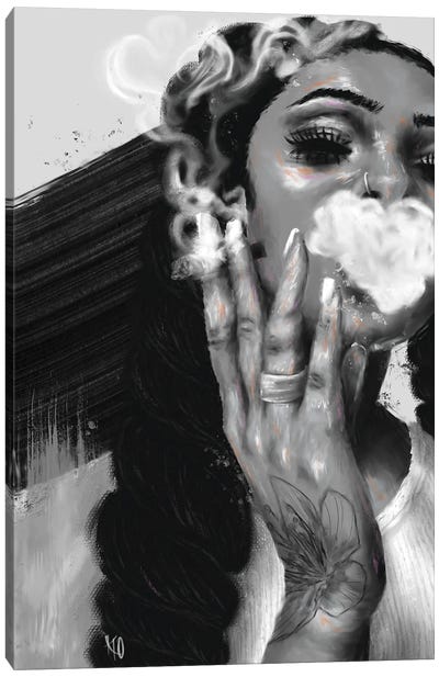 Up In Smoke Canvas Art Print - Roll Up and Paint