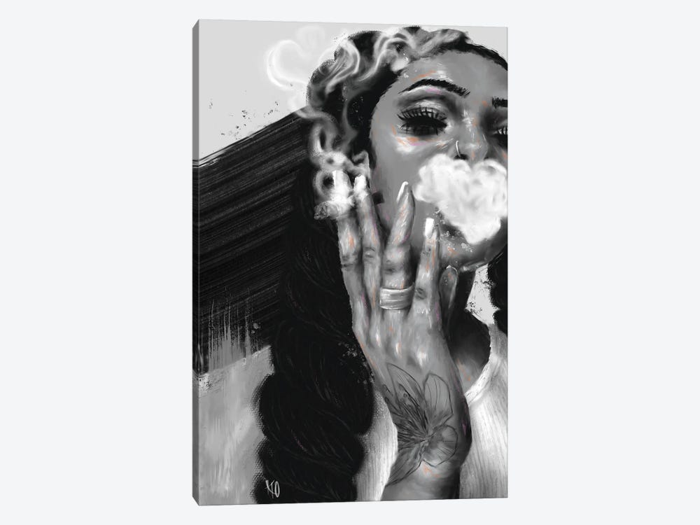 Up In Smoke by Roll Up and Paint 1-piece Canvas Print