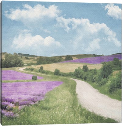 Lavender Country Road Canvas Art Print - Lavender Art