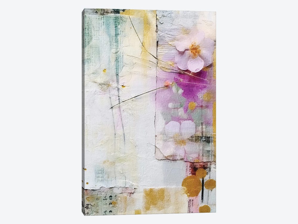 Golden Lilac Collage VII by RileyB 1-piece Canvas Art