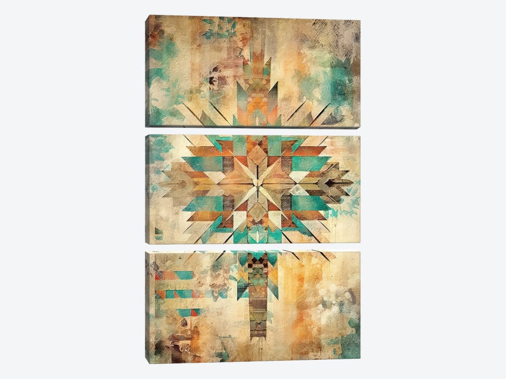 Abstract Aztec III by RileyB 3-piece Canvas Art Print