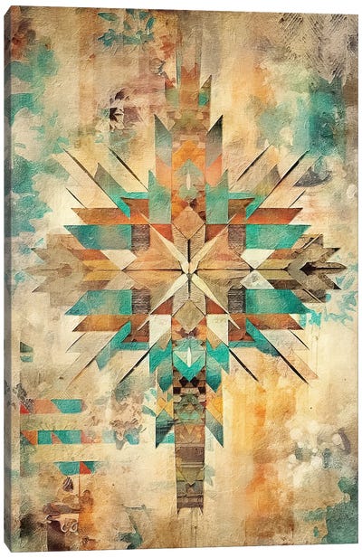 Abstract Aztec III Canvas Art Print - RileyB