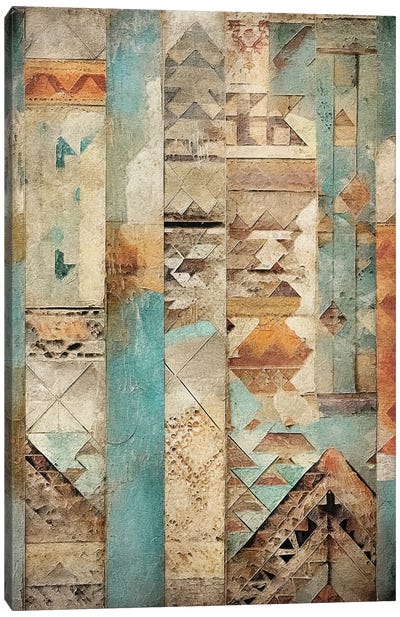 Abstract Aztec X Canvas Art Print - RileyB