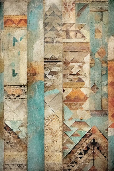 Geometric Patterns: Abstract Aztec X by Willow Studio