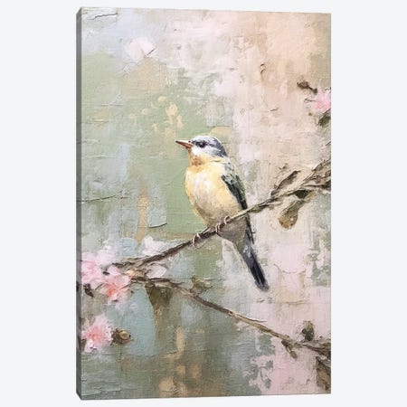 Cherry Blossom Bird I Canvas Print #RLY128} by RileyB Canvas Art