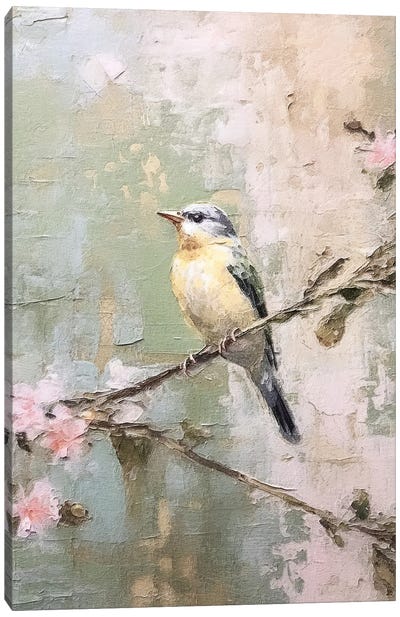 Cherry Blossom Bird I Canvas Art Print - Cherry Blossom Art