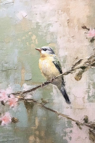 Cherry Blossoms: Cherry Blossom Bird I by Willow Studio