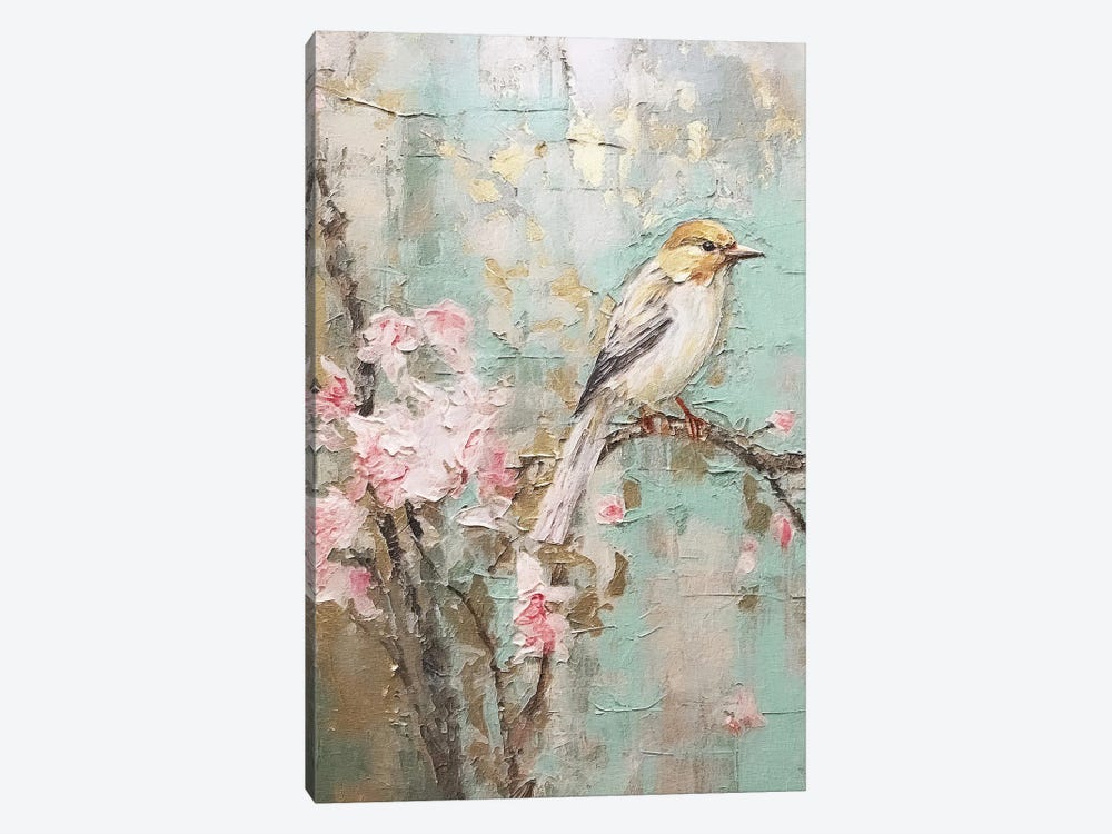 Cherry Blossom Bird III by RileyB 1-piece Canvas Art