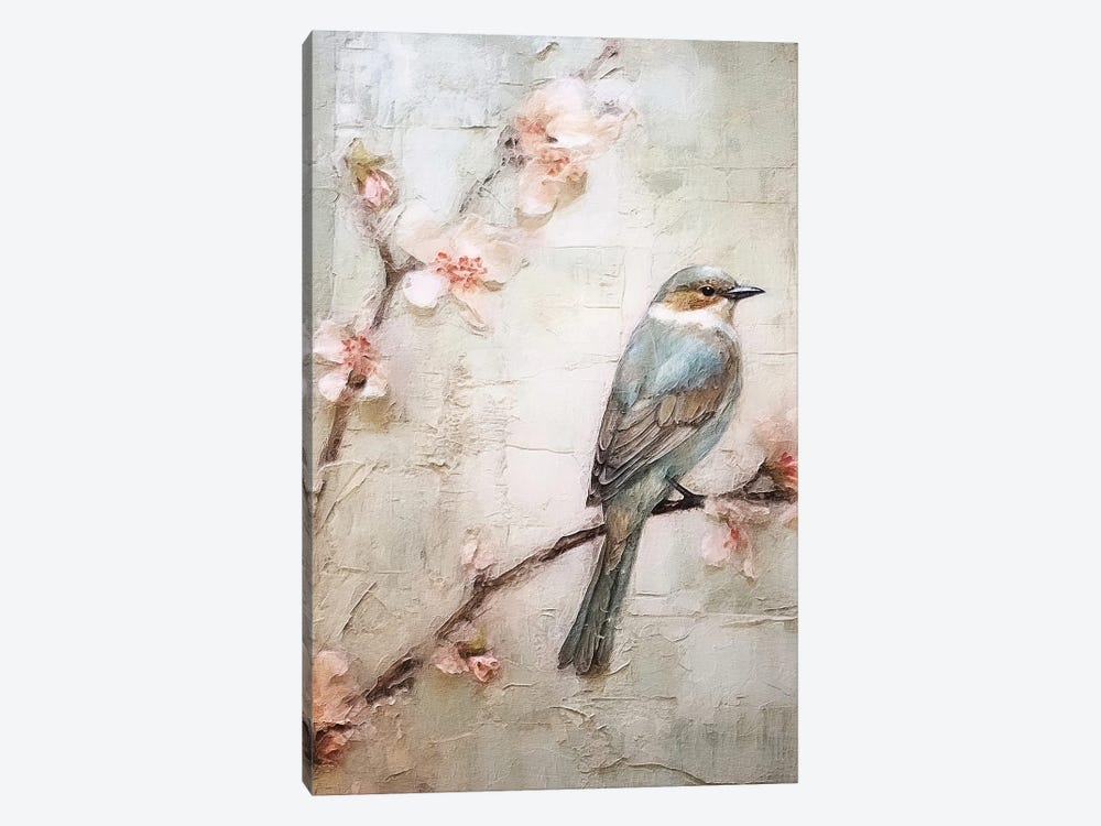 Cherry Blossom Bird IX by RileyB 1-piece Canvas Artwork