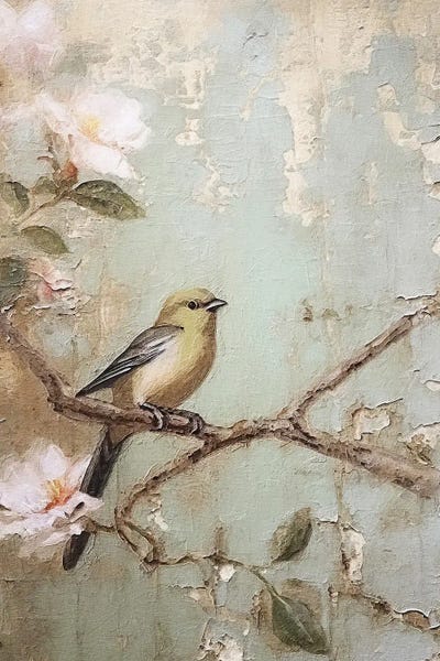 Cherry Blossoms: Cherry Blossom Bird XII by Willow Studio