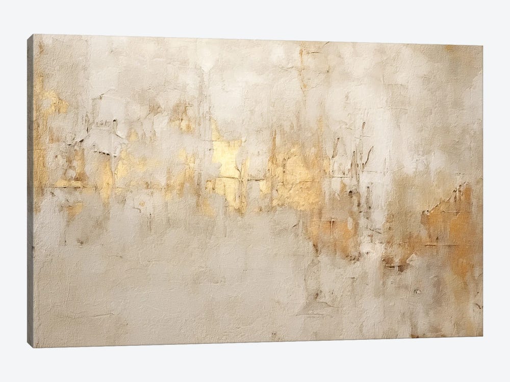 Ivory and Gold Grunge VI by RileyB 1-piece Canvas Art