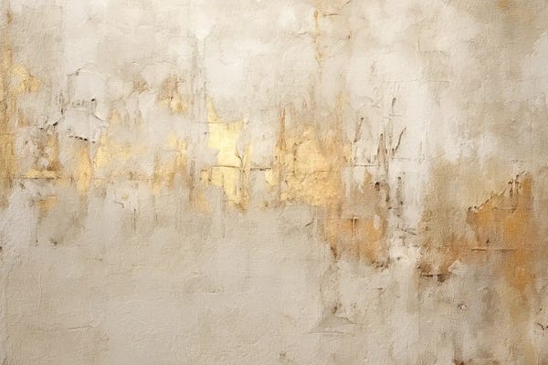 Glam Bedroom: Ivory and Gold Grunge VI by Willow Studio