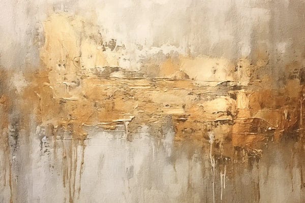 Glam Bedroom: Ivory and Gold Grunge VII by Willow Studio