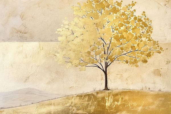 Hillsides: Golden Landscape VII by Willow Studio