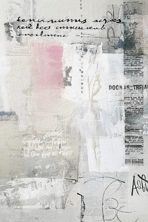 Pink and Grey Scribbles III