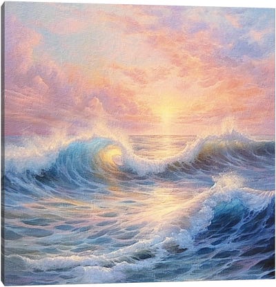 Ocean Sunrise X Canvas Art Print - RileyB
