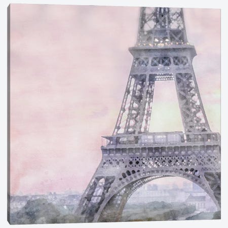 Pink Skies Eiffel Tower Canvas Print #RLY20} by RileyB Canvas Art