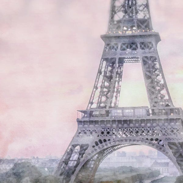Fine Art Print: Pink Skies Eiffel Tower by Willow Studio
